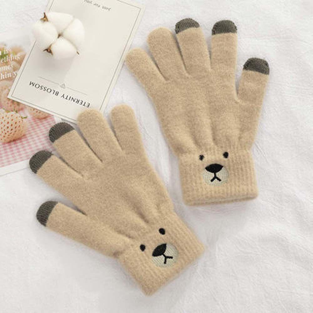 Five-finger Knitted Jacquard Women Driving Gloves  Gloves Female Gloves Wool Mittens