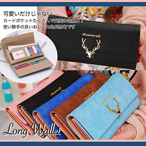 Angel Moon Women's Long Wallet with Ample Card Slots, Nordic Reindeer Design, Stylish for Girls and Women, Perfect for Dates, Everyday Use, Easy to Ca