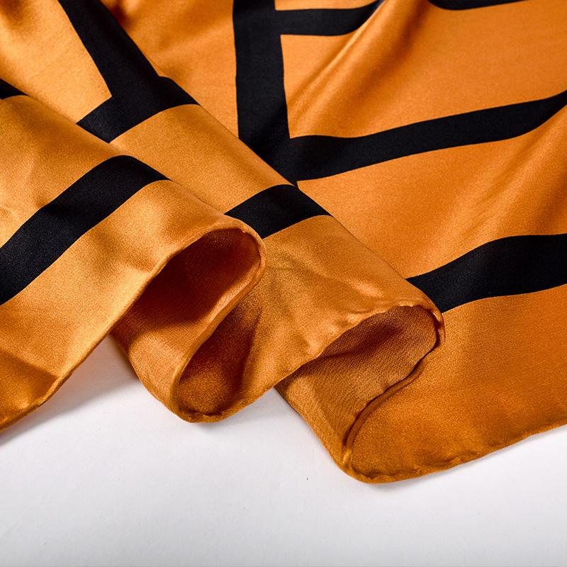 New Coffee Gold Pure Silk Scarf Shawl Fashion Women Large Square Scarves Wraps 90*90cm Spring Fall 100% Silk Scarf Hijab