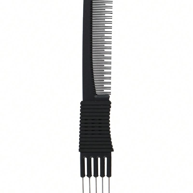 1PC Hair Styling Comb with 5 Steel Pins Lift Teasing Comb Fine Tooth Detangling Hair Comb