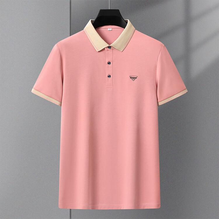 Summer New Lapel Short Sleeve Fashion Casual Men's Business Pure Color Polo Shirt