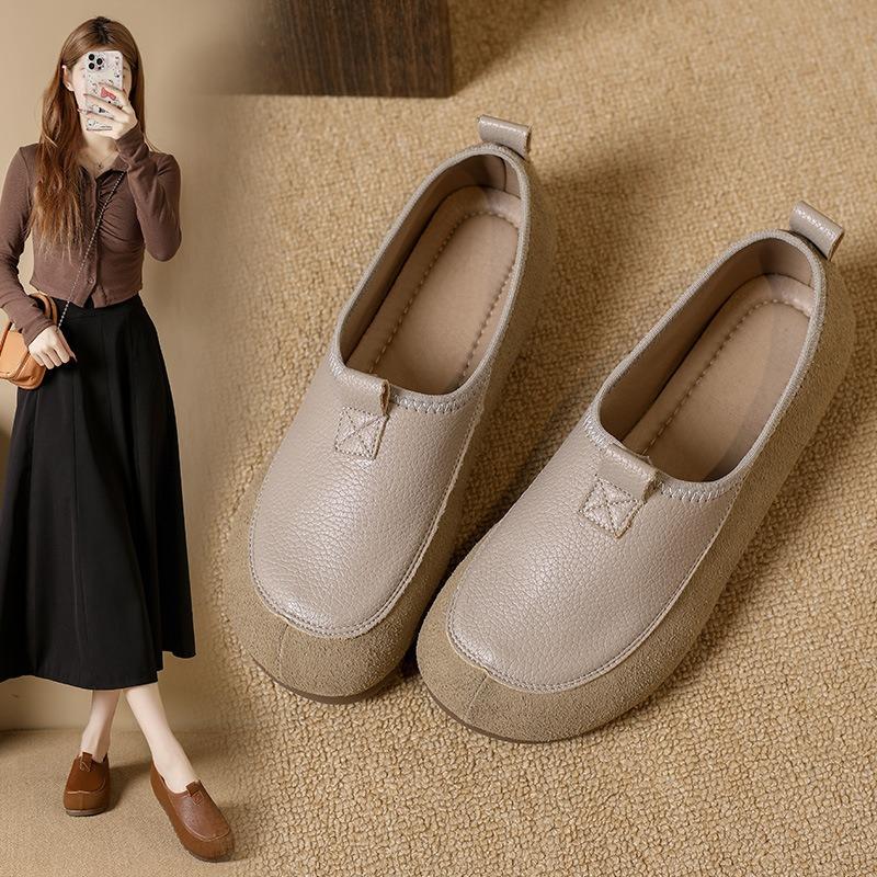 One-pedal lazy shoes shallow mouth Doudou shoes women's spring and autumn new casual flat shoes overfoot shoes women