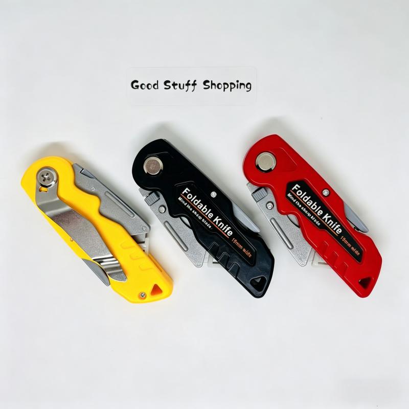 1Pc Random Color, Exquisite Multifunctional Knife Handle, Quick Detach, Household Hand Tool. (Blades Not Included)