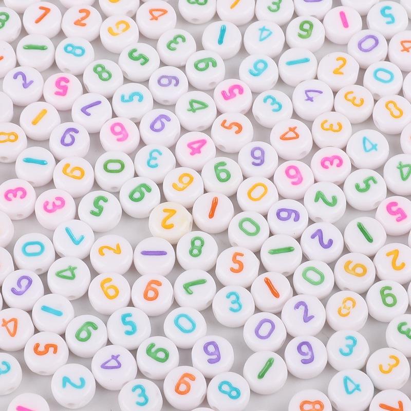 4 * 7Mm Acrylic Letter Bead Flat Bead Handmade Diy Children'S Early Education Beaded Jewelry Accessories Bracelet