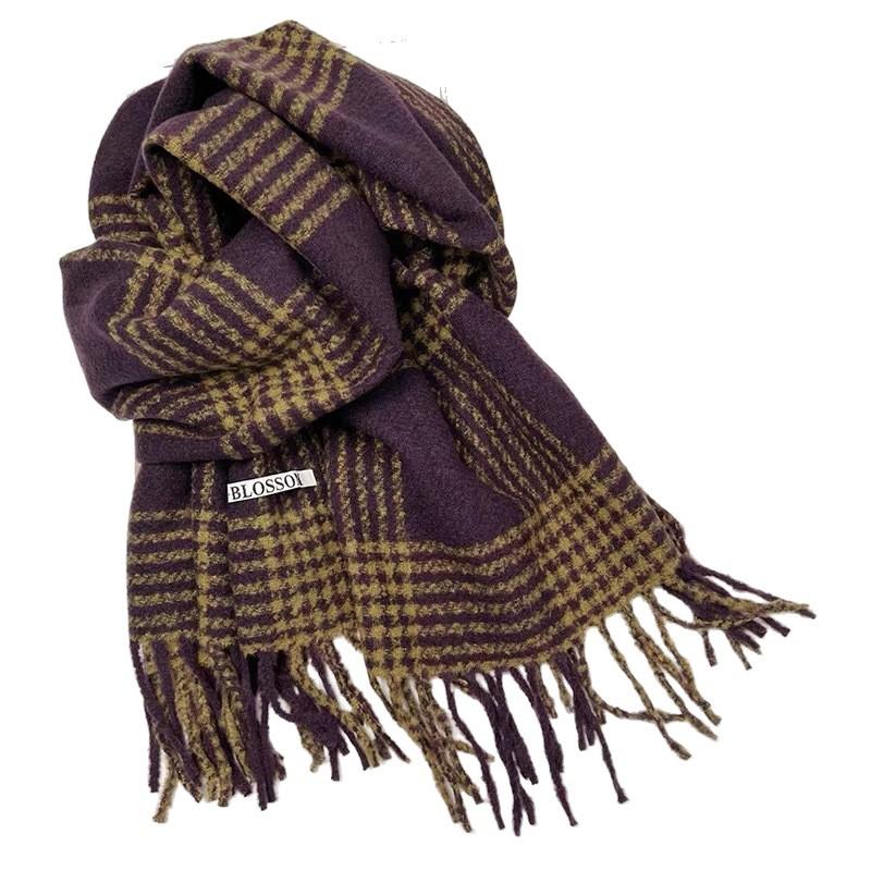 200X65Cm Winter Fashionable Warm And Thick Versatile Plaid Scarf For Men And Women'S Travel Soft Windproof And Cold Proof Scarf