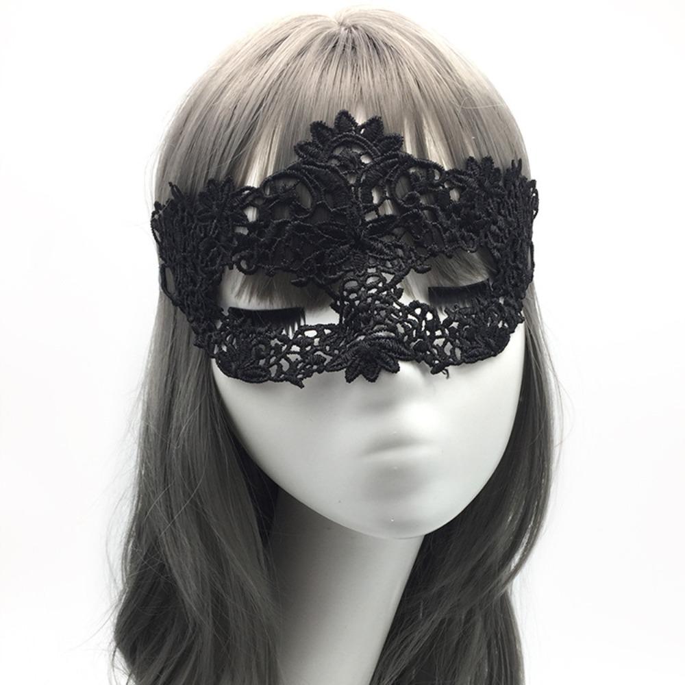 Elegant Half Face Masquerade Mask Black Hollow Venetian Mask Lace Eye Mask Carnival