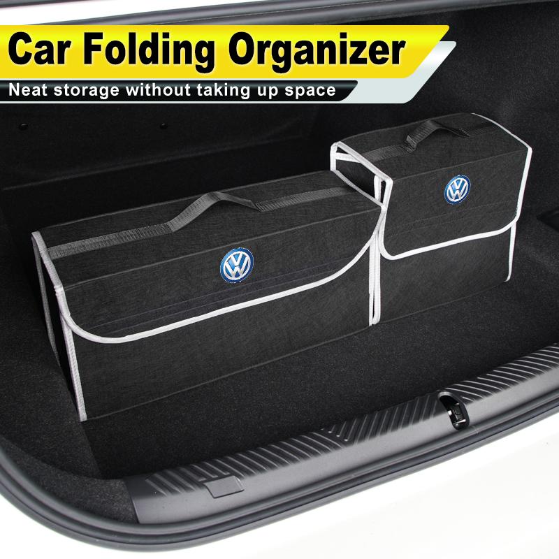 BAG1 Car Trunk Felt Storage Box Folding Organizer Auto Interior Accessories For Volkswagen VW Golf Jetta Passat Mk4 Mk5 Mk6 CC Golf