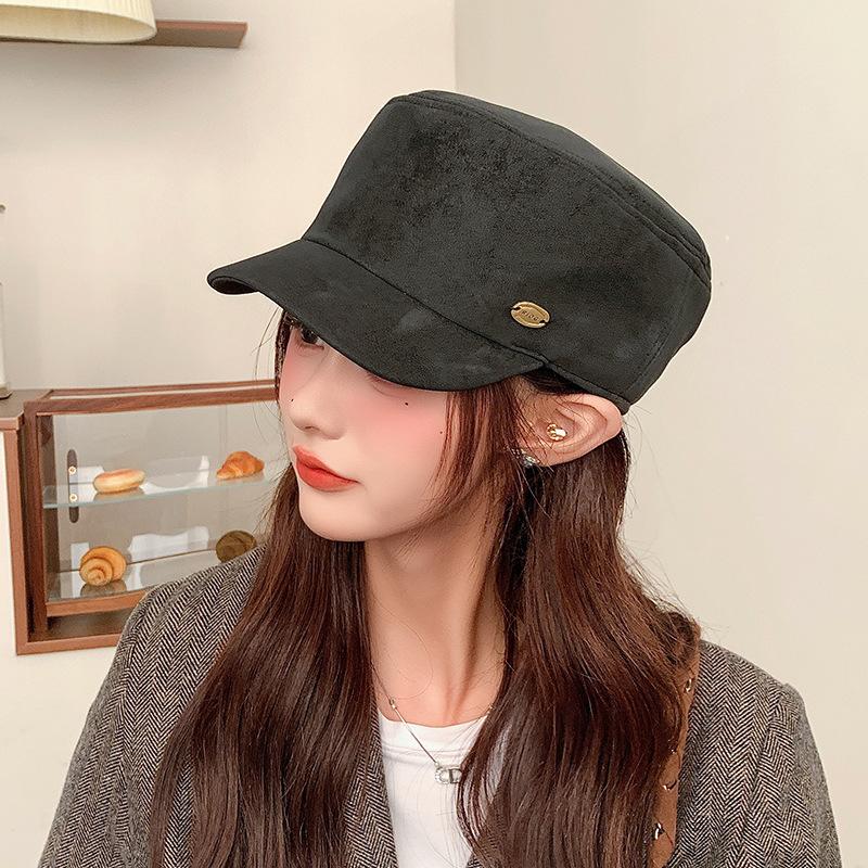 New Japanese Retro Simple Versatile Equestrian Hat Suede Flat Hat for Women Early Autumn Painter Hat Newsboy Hat for Women