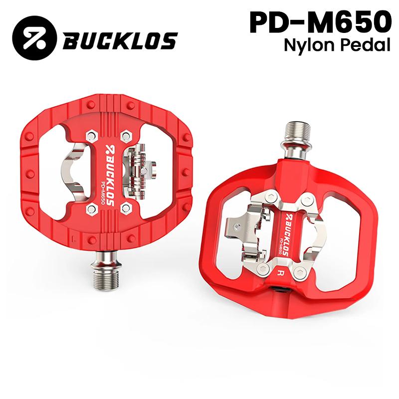 BUCKLOS Bike Pedal Non Slip MTB Road Bicycle Pedal Platform Dual-Funcion Flat Clipless Ultralight Cycling Cleat Pedals Bike Part