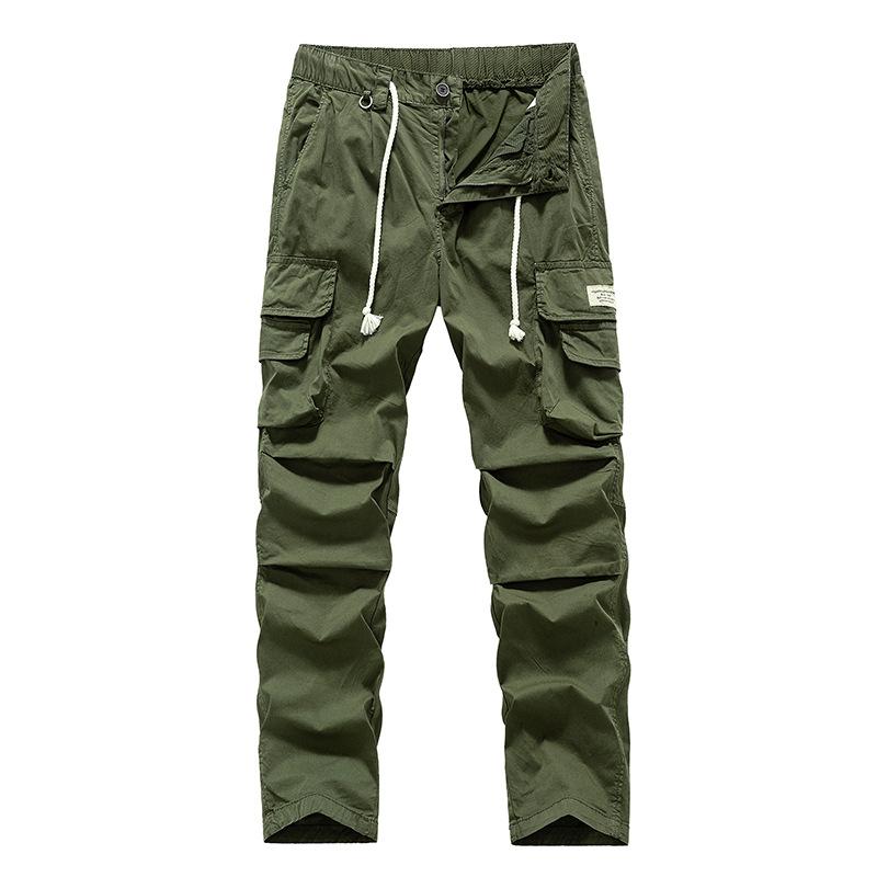 Men's Youth Camouflage American Military Outdoor Functional Loose Straight Pants Multi-Pocket Overalls 11111M