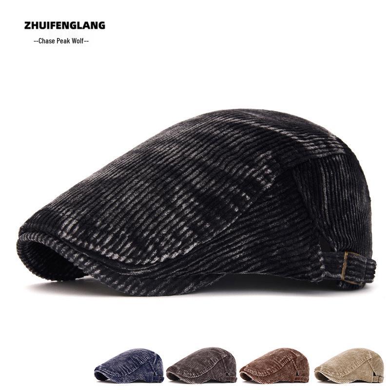 Men's British Retro Wool Octagonal Cap - Autumn/Winter Warm European Duckbill/Beret Style