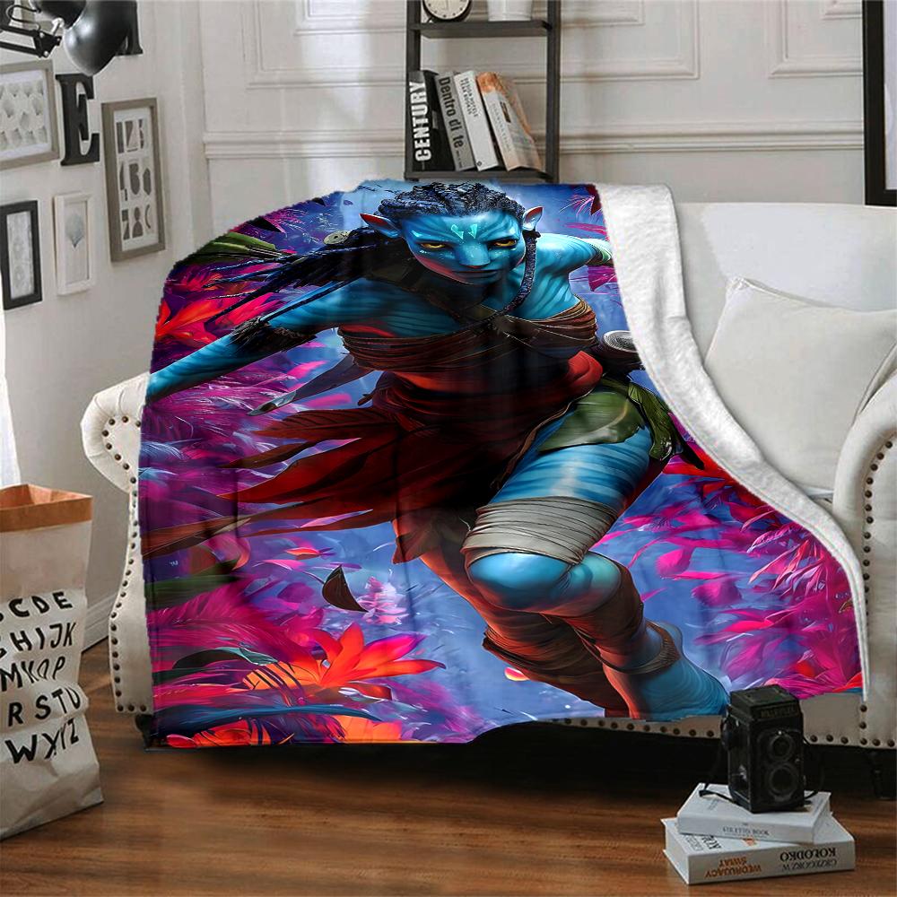 1Pc Avatar World Adventure Flannel Blanket, Soft And Comfortable, Casual Warm, Camping Travel, Christmas, Halloween Xmas Gift. G1184