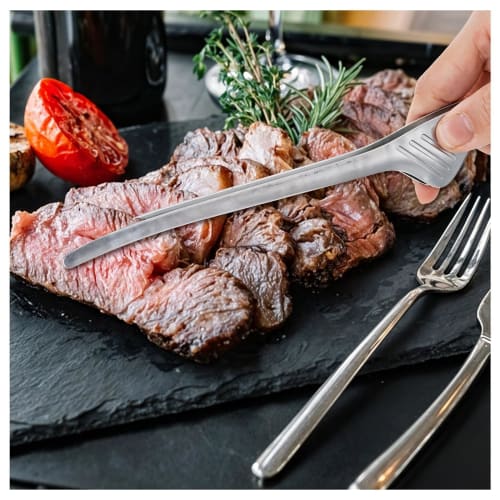 Latikaly Stainless Steel Yakiniku Tongs, Set of 2, BBQ Tongs, Non-Slip, Lightweight, Durable, and Abrasion-Resistant, Perfect for Camping, BBQs, Cooki