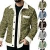 Men's Casual Flannel Long Sleeve Jacket with Pockets, Leopard Print Outerwear for Everyday Wear