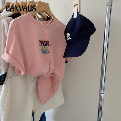 T-shirt en coton à manches courtes pour femmes, ample, d'été, imprimé, grande taille, couple, hauts à manches courtes