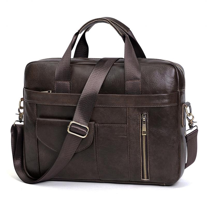 

Мужской ретро портфель из натуральной кожи для ноутбука 15,6 дюйма