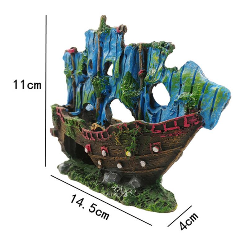 Aquarium Resin Pirate Ship Ornaments Accessories Fish Tank Aquarium Decoration