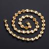8mm Geometric Stainless Steel Round Square Link Chain Necklace for Women Men Handmade Gold Plated Choker Metal Jewelry