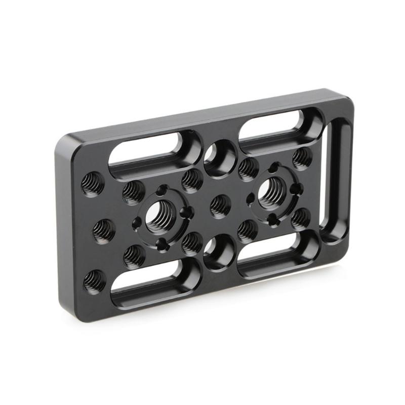 Universal Cheese Plate with 1/4in-20 & 3/8in-16 Thread Cinema Camera Mounting Baseplate for DSLR Cage Rig Railblocks