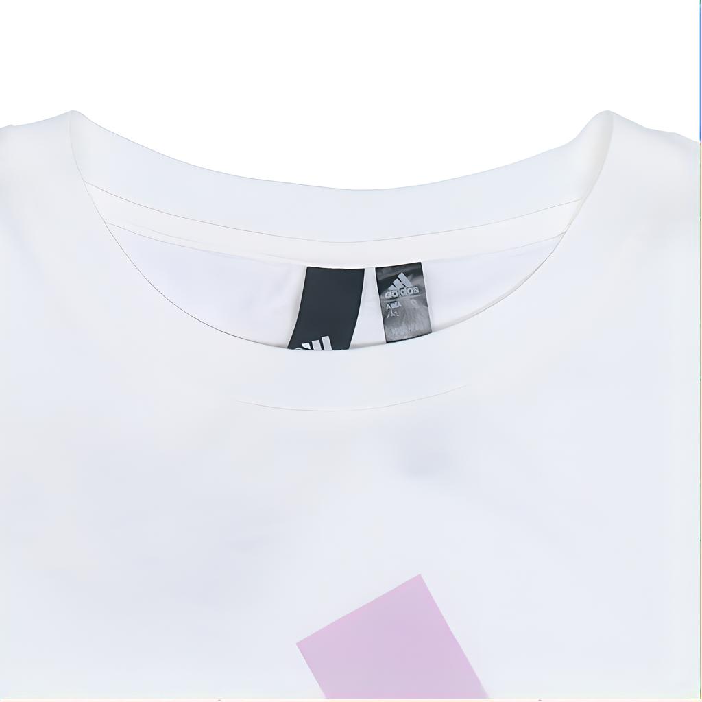 Adidas Flower Grfx Tee With Floral Logo Print, Casual Round Neck Short Sleeve Women Tops White HN7753