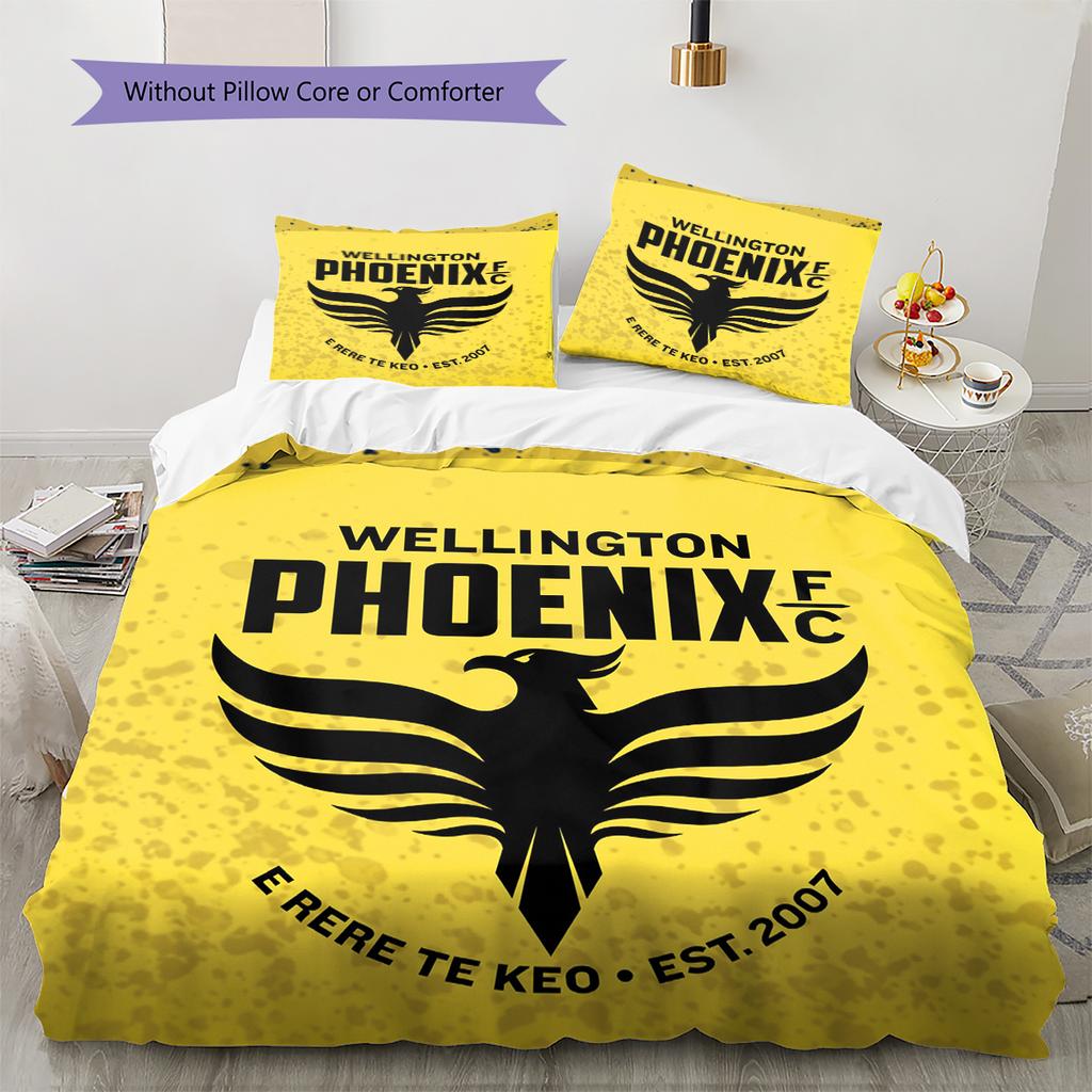 Wellington Phoenix FC Pattern Bedding Home Decoration Birthday & Festival Gift (1 * Duvet Cover + 2 * Pillowcase, Without Core)
