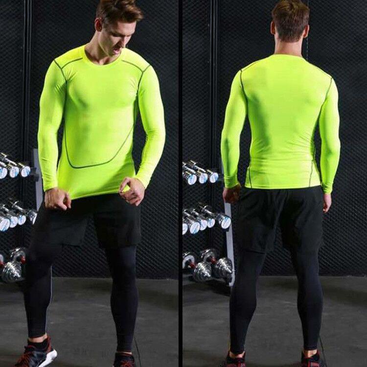 Herren Herbst/Winter Basketball Langarm Fitness Tights - Atmungsaktive, Hochelastische Basisschicht zum Laufen und für Sport