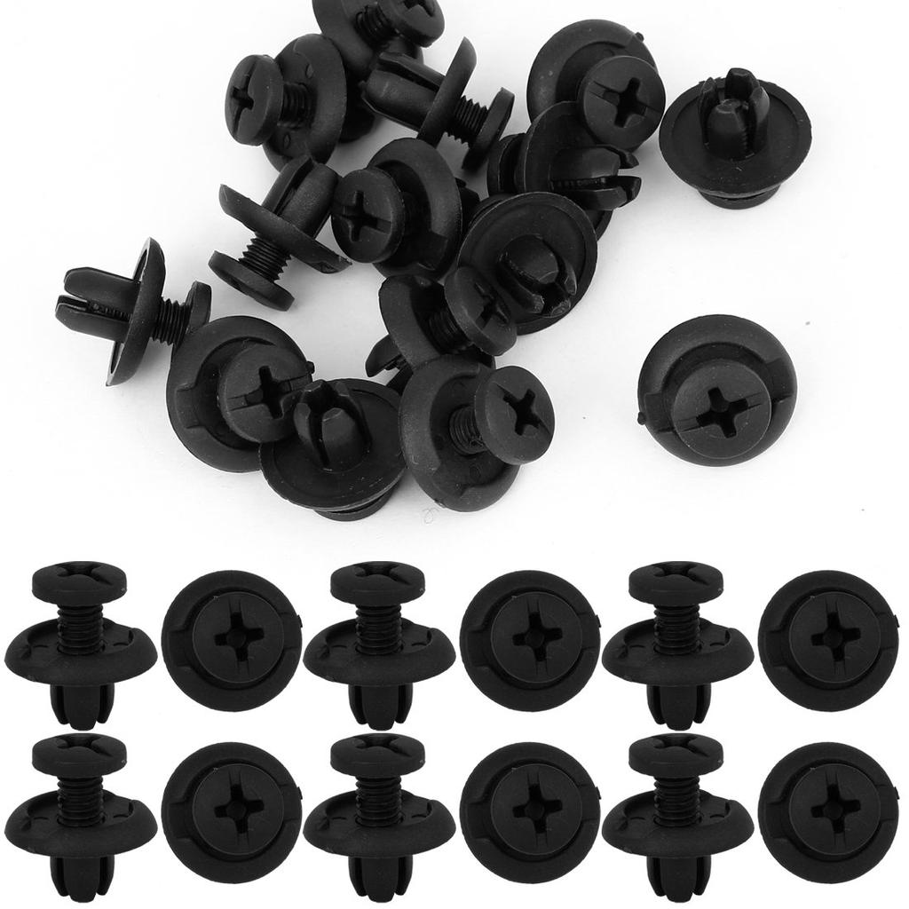 uxcell Rivet Clip Fastener Nylon for Auto Truck 8mm Door Panel Black Compatible with Honda 15pcs