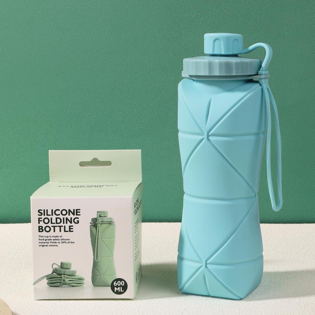 Durable, Foldable Silicone Sports Water Bottle - Portable, Drop-proof Large Capacity