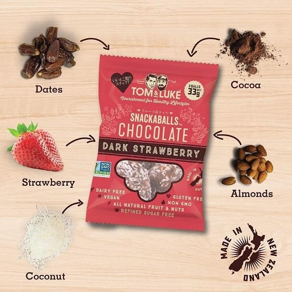 Tom Andruk Cookie Time Japan Tom & Luke Fruit & Nut Ball Dark Strawberry 3pcsHealth and Taste In Sh Health and Taste In ShapeI Want To Eat Something S