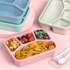 4 Compartments Stackable Snack Boxes with Lids Meal Prep Containers New Kids Bento Box
