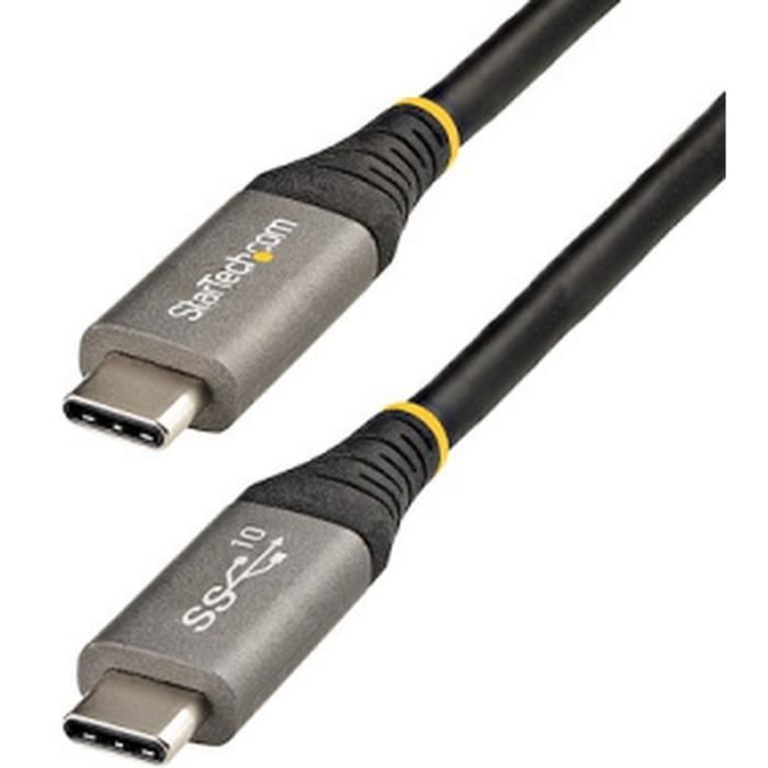 StarTech.Com - USB31CCV1M - Câble USB C 10Gbps 1m - Certifié USB-IF - Câble USB 3.1/3.2 Gen 1 Type-C 100W PD