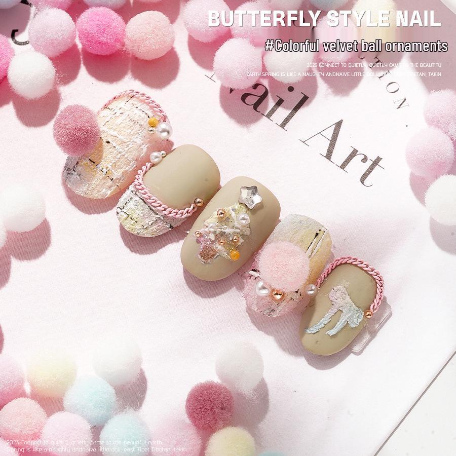 

Colorful Velvet Pom Poms for DIY Nail Art Decorations