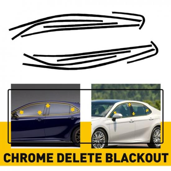 Chrome Delete Blackout Overlay for 2018-24 Toyota Camry Window Trim I