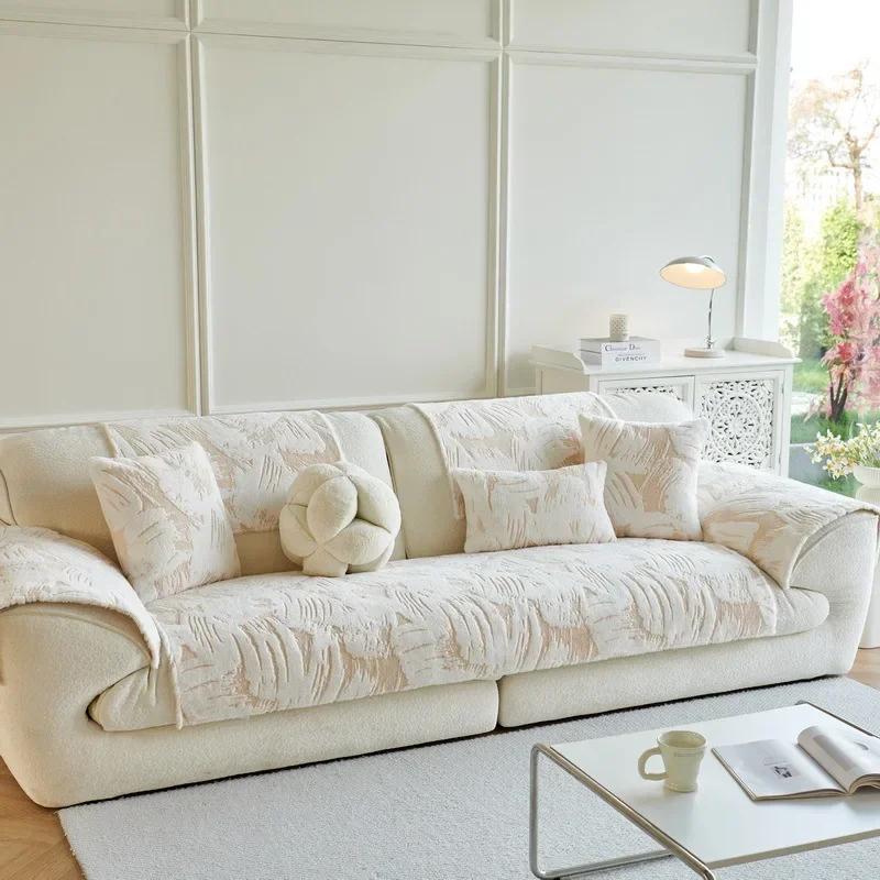 

Скандинавские утолщенные чехлы на диван для гостиной, нескользящий коврик-полотенце для дивана, плюшевый в форме кролика, универсальный защитный чехол для дивана L-образной формы, домашний декор 70x70 A