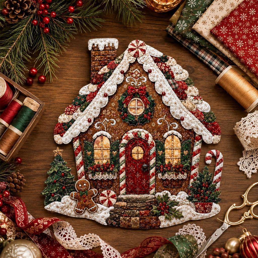 Christmas Holiday Patchwork Quilted Decoration Set for Home Festive Decor