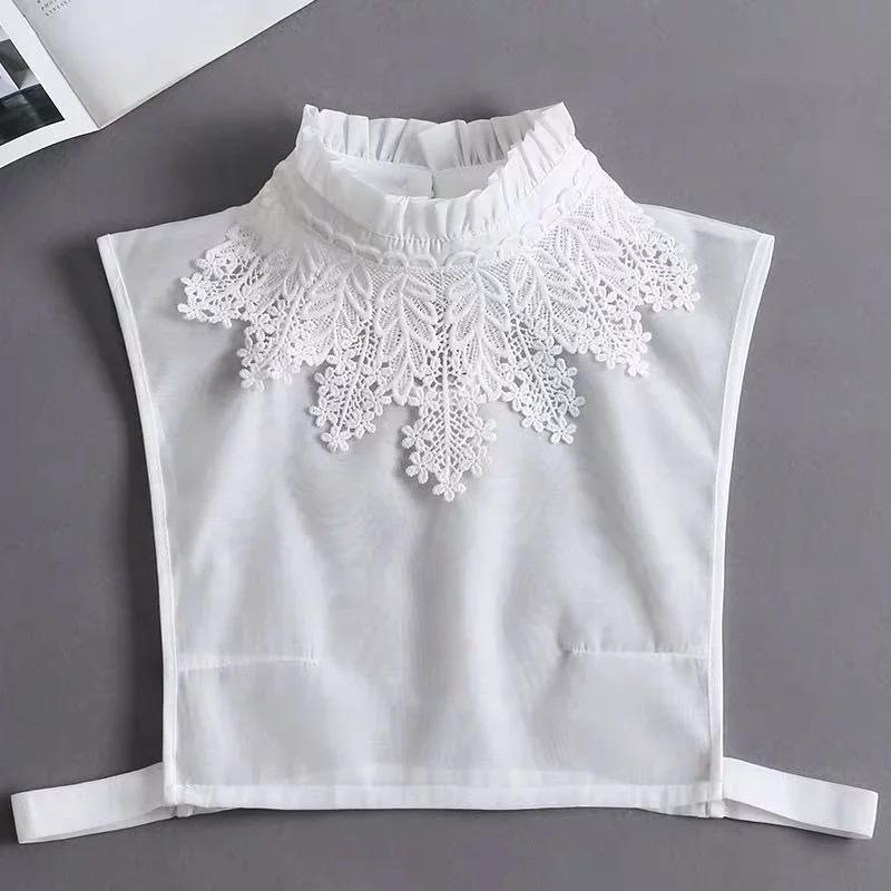 Fake Collar New Women Spring Autumn Versatile Sweaters Fashion Trend Lace Chiffon Popular Western Decorative