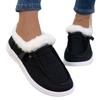 Winter European and American Velvet Warm Women's Shoes Flat Bottom Round Head One Pedal Casual Shoes Women