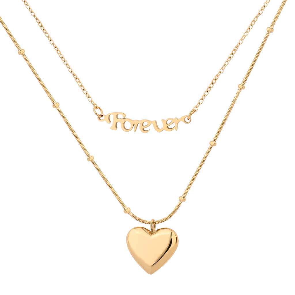 Loftily Style Women'S Necklace Retro Multi-Layer Heart-Shaped Pendant Necklace Decoration Diy Light Luxury Temperament