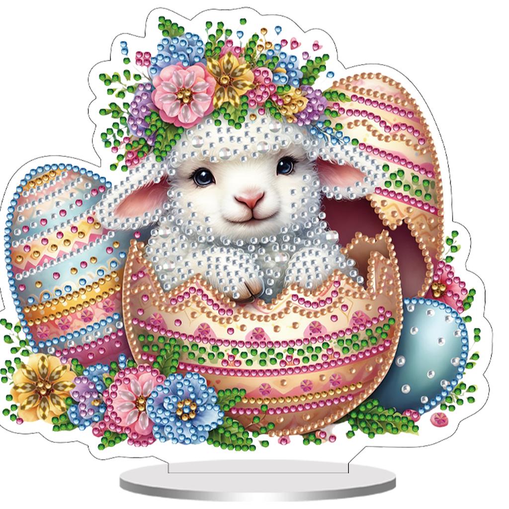 2D/Flat Animal DIY Diamond Painting Tabletop Ornaments Kit Special Shaped Diamond Painting Desktop Decorations Home Office Decor