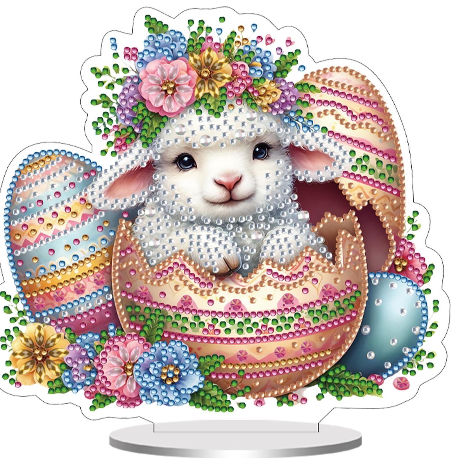 

2D Flat Animal DIY Desktop Diamond Art Kits Double Sided Diamond Painting Desktop Decorations for Adults Home Office Table Decor