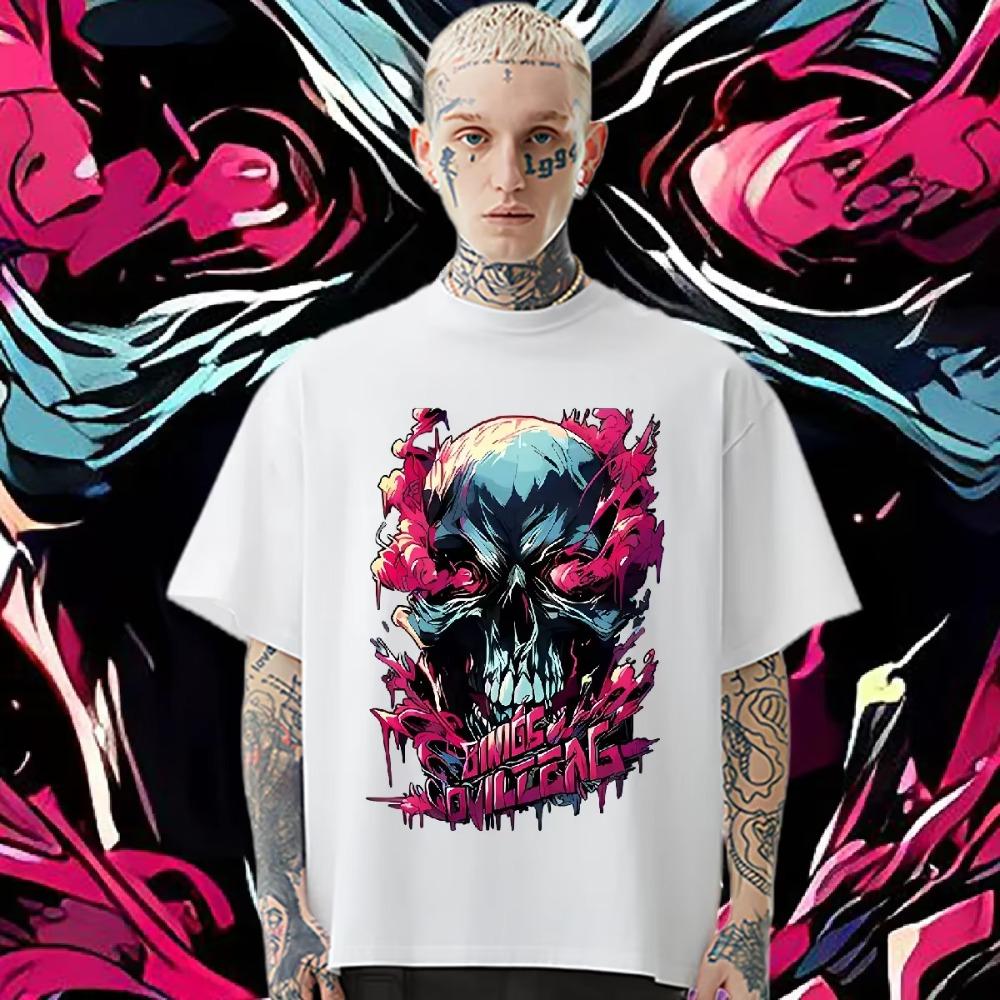2024 New Oversize Loose O-Neck American Retro Tees For Men‘s Causal Soft XXL Clothes Commemorative Hot Sale Quick-Drying T-shirt