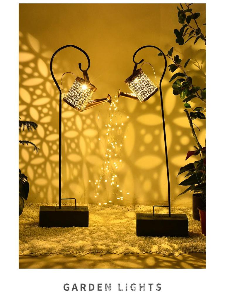 Solar-Powered Waterproof Hanging Garden Lantern with Light and Shadow Effect