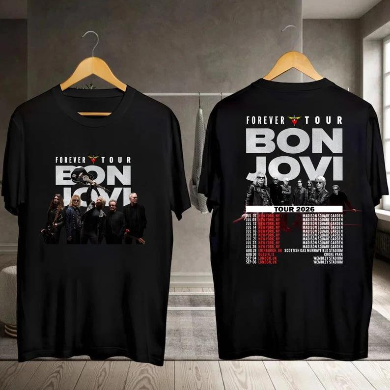 Bon Jovi 2026 Forever Tour T Shirt, Bon Jovi 2026 Tour T Shirt S