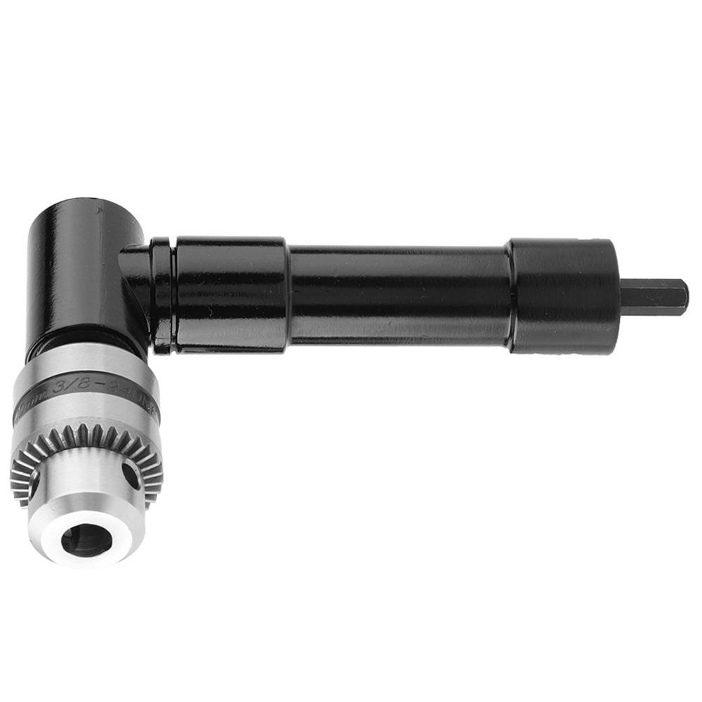 3/8" Keyed Chuck Right Angle Drill Adapter 8mm Hex Shank Chuck Key Adapter Power Drills