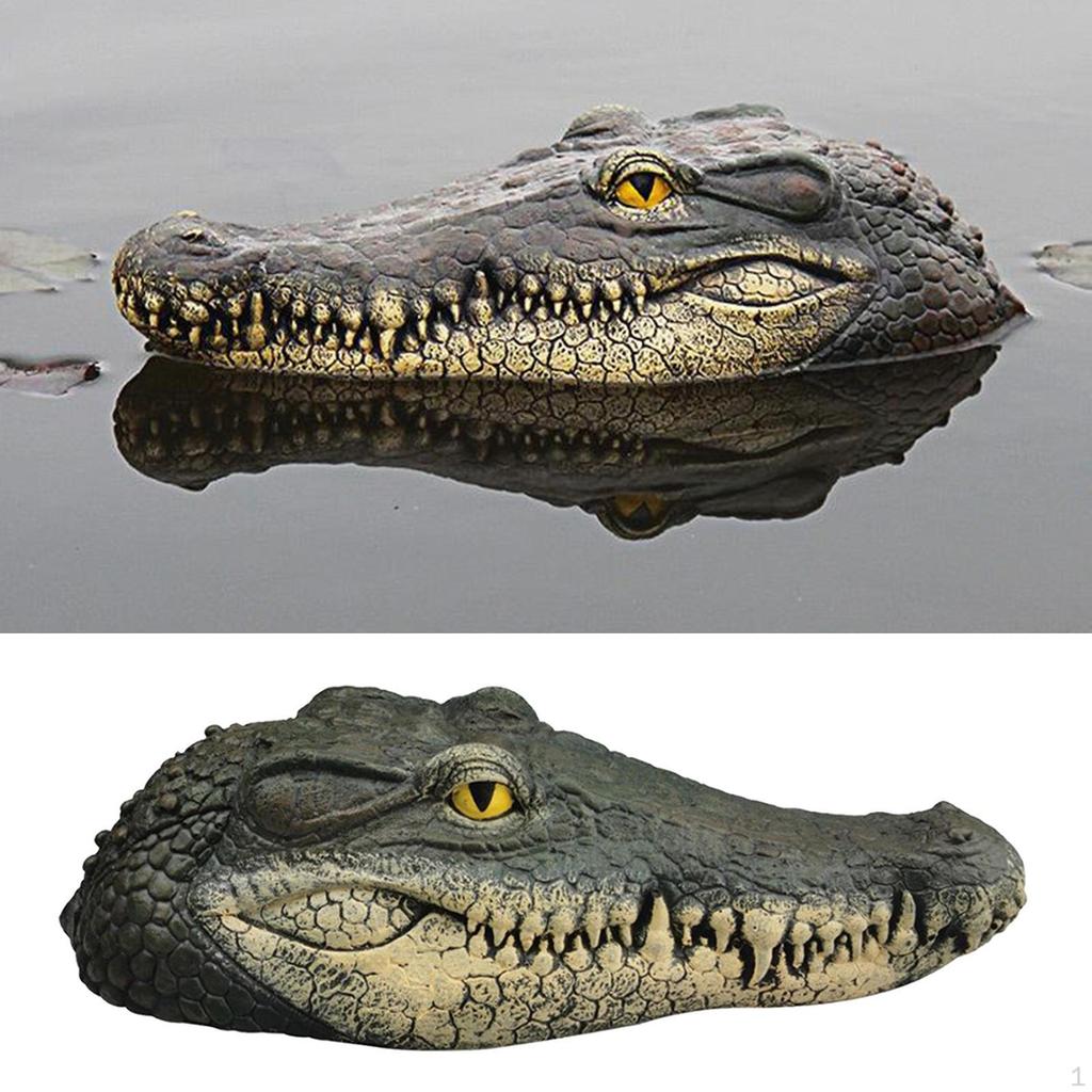 Alligator Head Decoy Pond Float Garden Floating Ornament, UV Protected Exterior to the