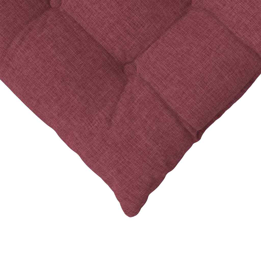 Seat Cushions 4 pcs Burgundy Red 40 x 40 x 6 cm Fabric