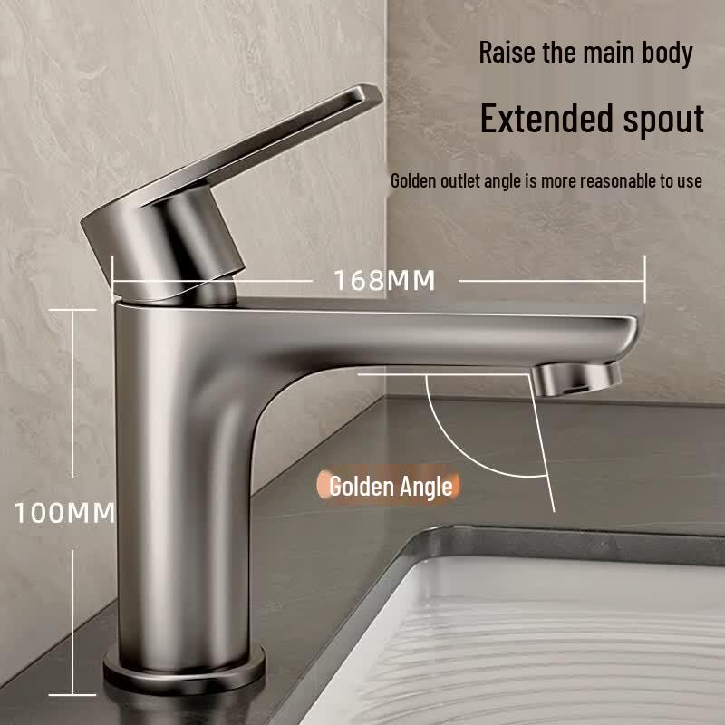 TLXT Stainless Steel Brushed Hot & Cold Basin Faucet