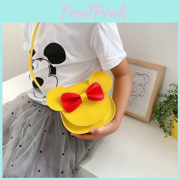 Bowknot Bear Shoulder Bag Childrens Cartoon Animal Shoulder Bag Pu Material
