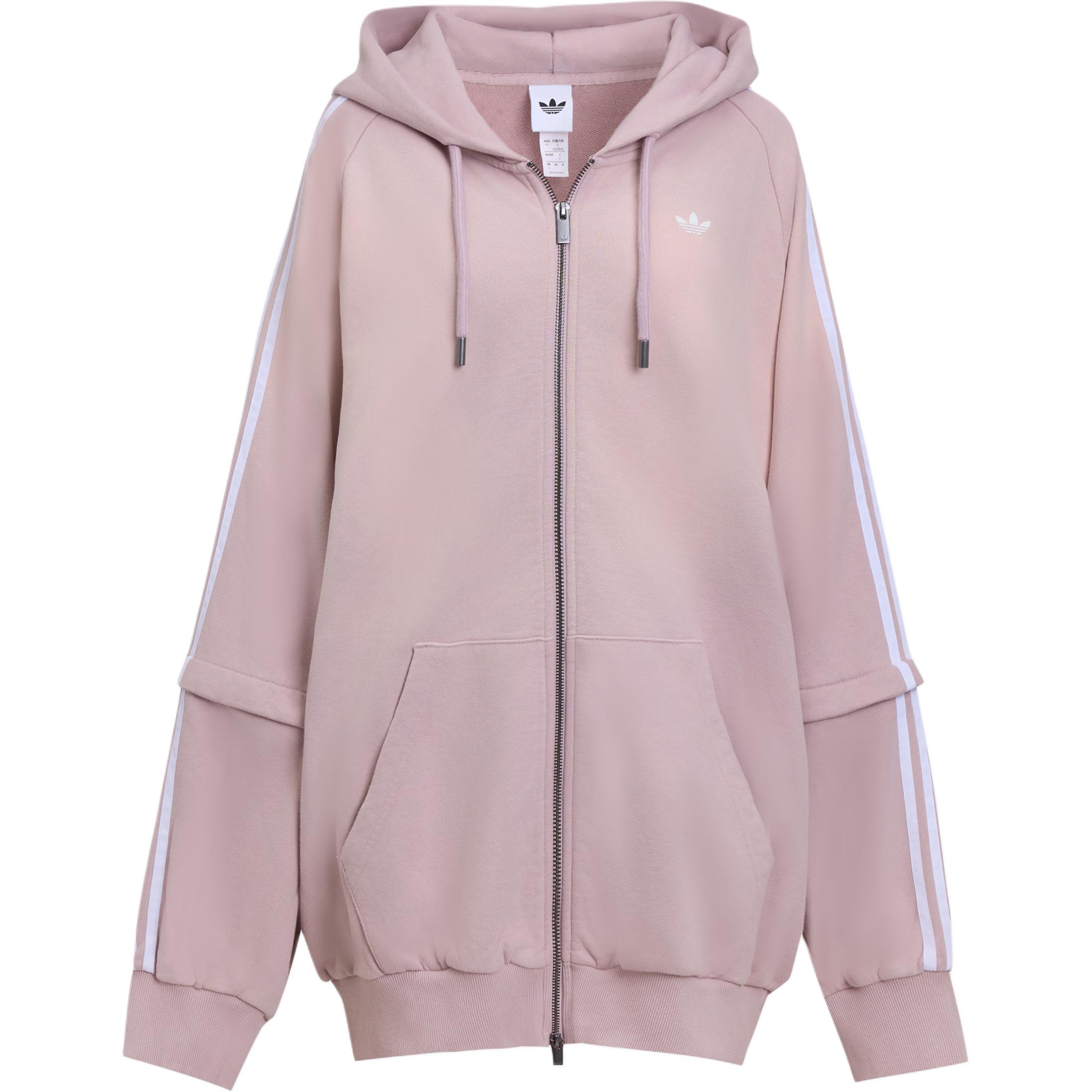 Adidas Originals Adilenium Oversized Zip Up Hoodie Women Pink KE9804 L