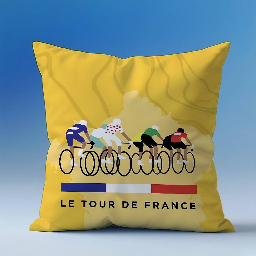 Tour De France Bike Bicycle Cushion Cover For Room Bedroom Sofa Square Office Decorative Pillowcase Soft Throw Pillows Gift